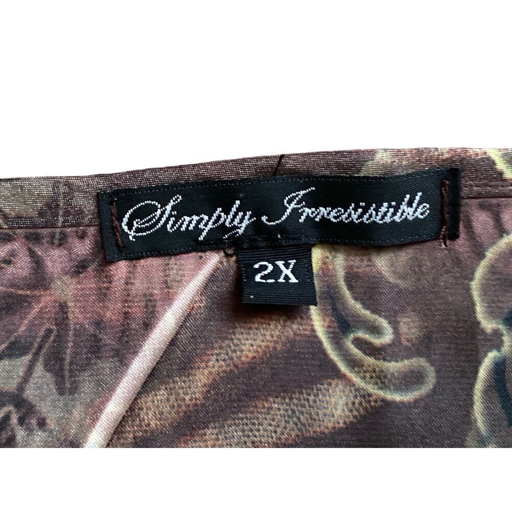 Simply Irresistible Womens Plus 2X Boho Floral Art Tunic Bell Sleeve Top - Picture 7 of 7